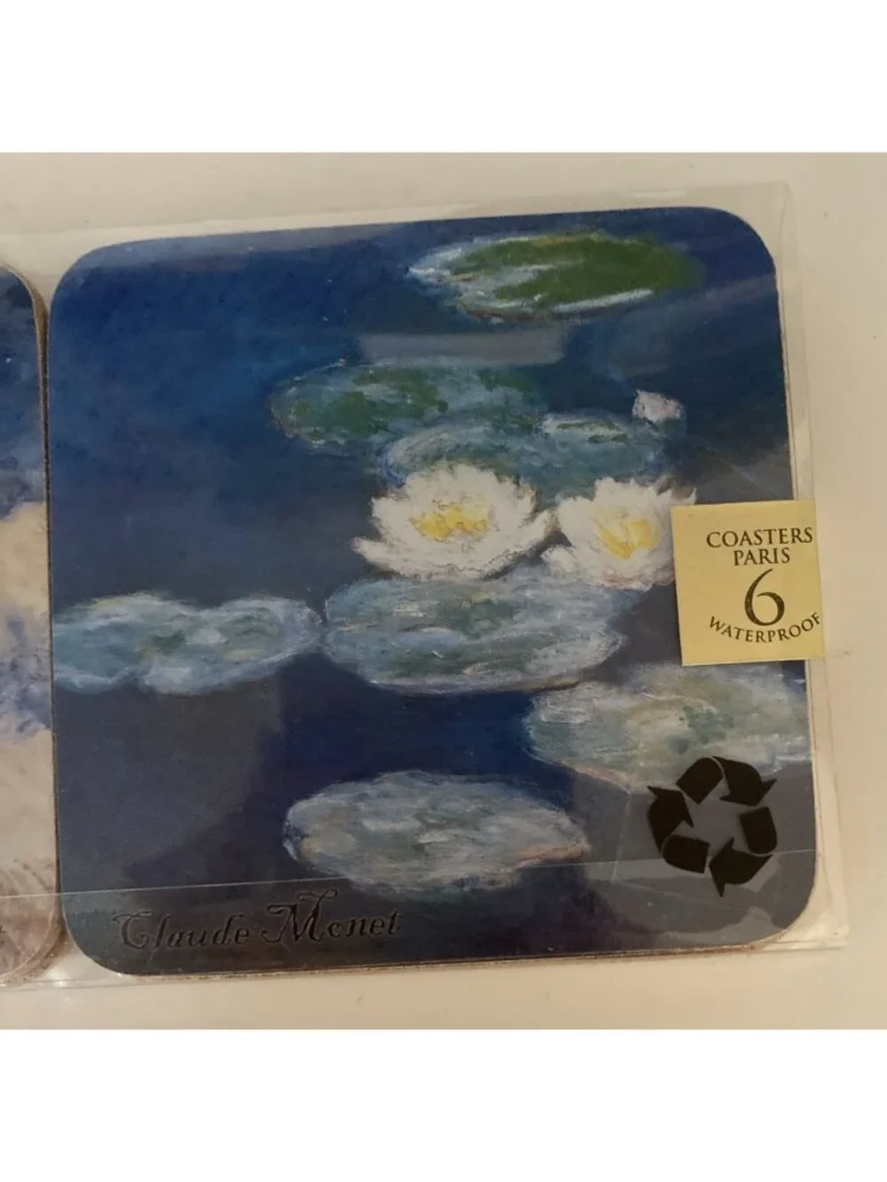 Creative Paris CLAUDE MONET Set 6 Cork Backed Waterproof Coasters NEW Sealed